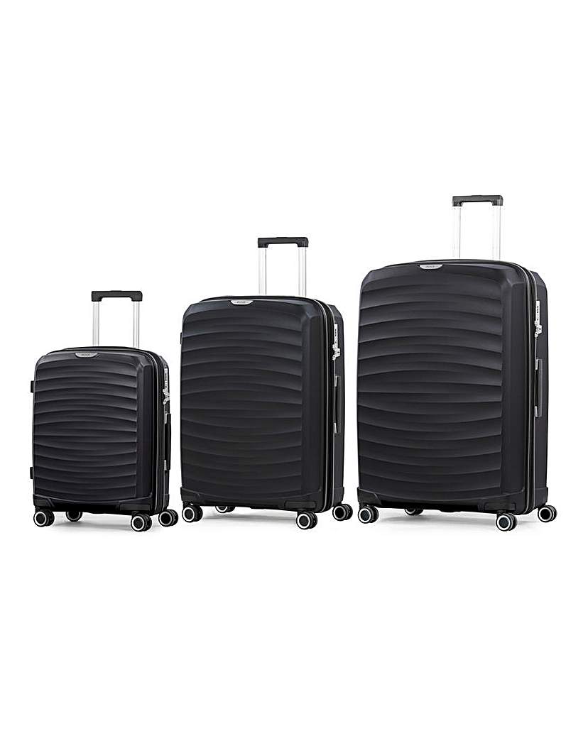 New In - Rock Sunwave 3pc Suitcase Set