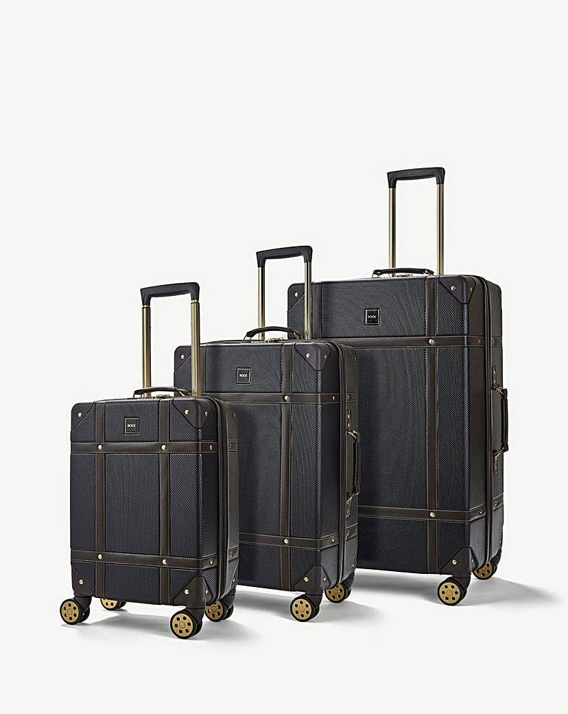 New In - Rock Vintage 3pc Suitcase Set