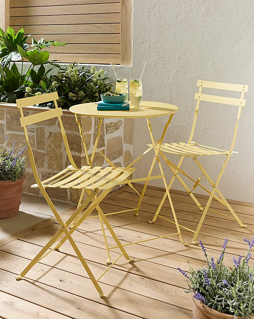 Cali Metal Folding Bistro Set Yellow JD …