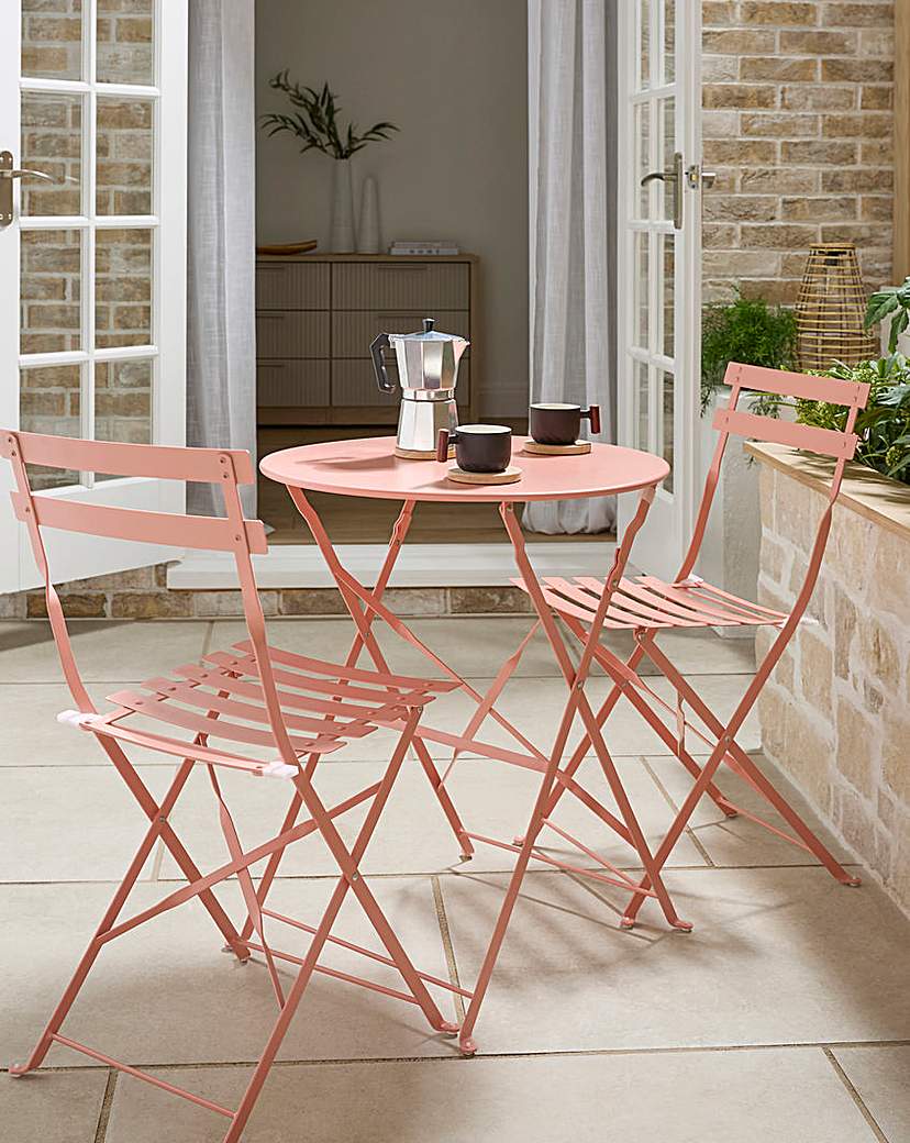 Cali Metal Folding Bistro Set Coral JD …