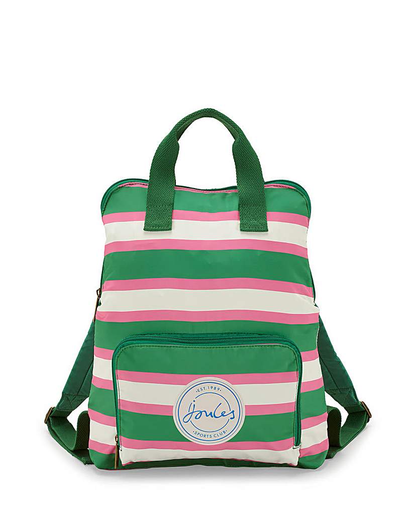 New In - Joules Packaway Backpack - Resort Stripe