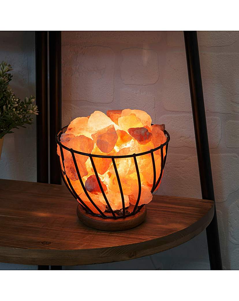 Serenity Himalayan Rock Salt Basket Lamp
