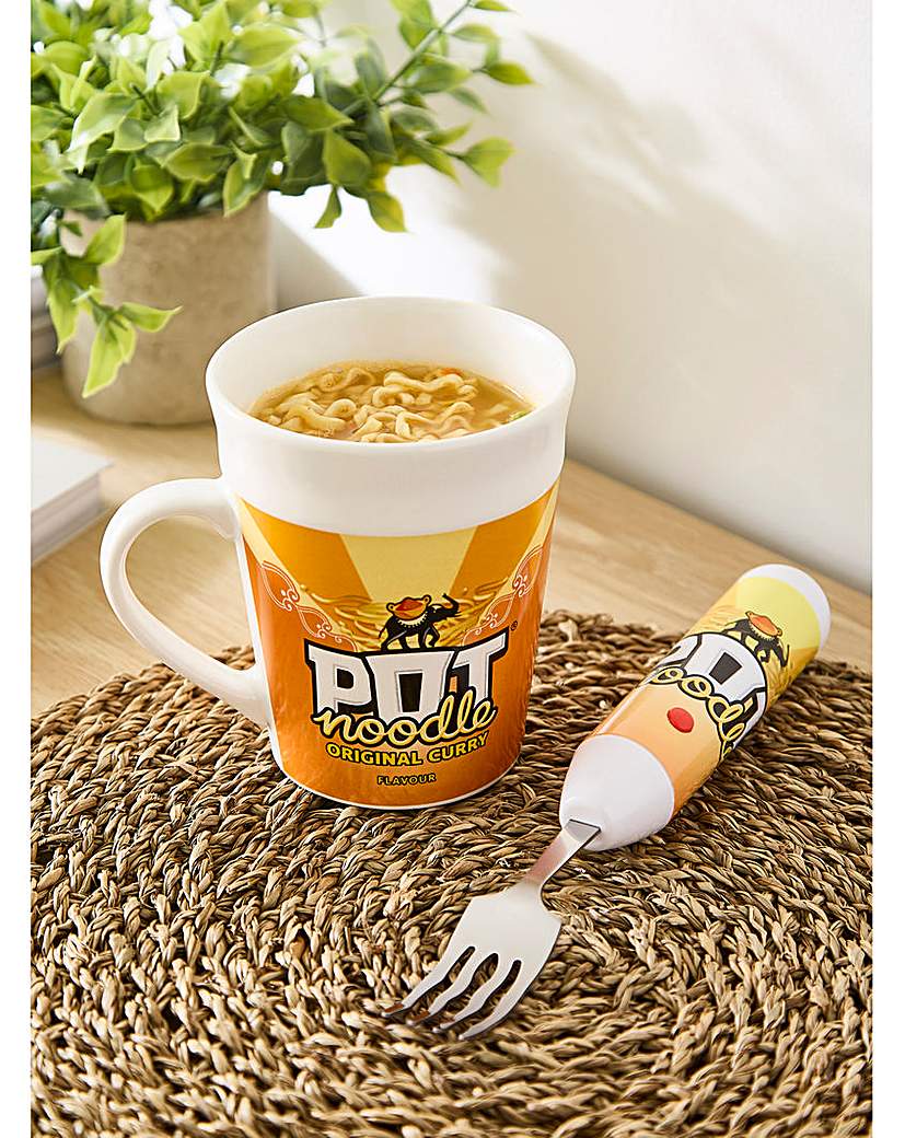 Pot Noodle Curry Mug and Spinning Fork