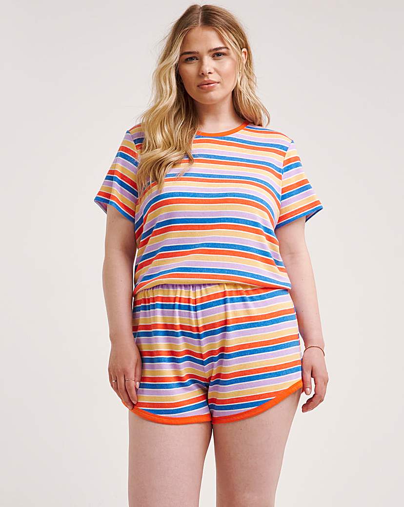 Striped Lounge Short Set