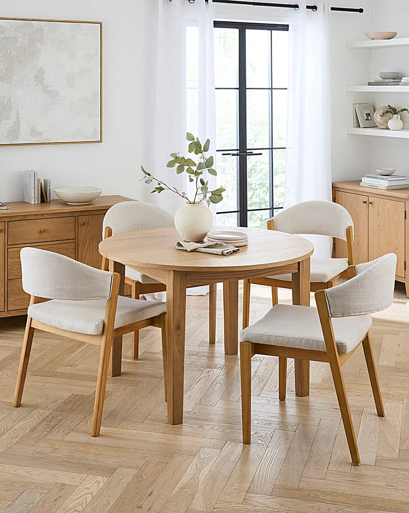 Caitlin Wooden Table with 4 Elva Chairs …