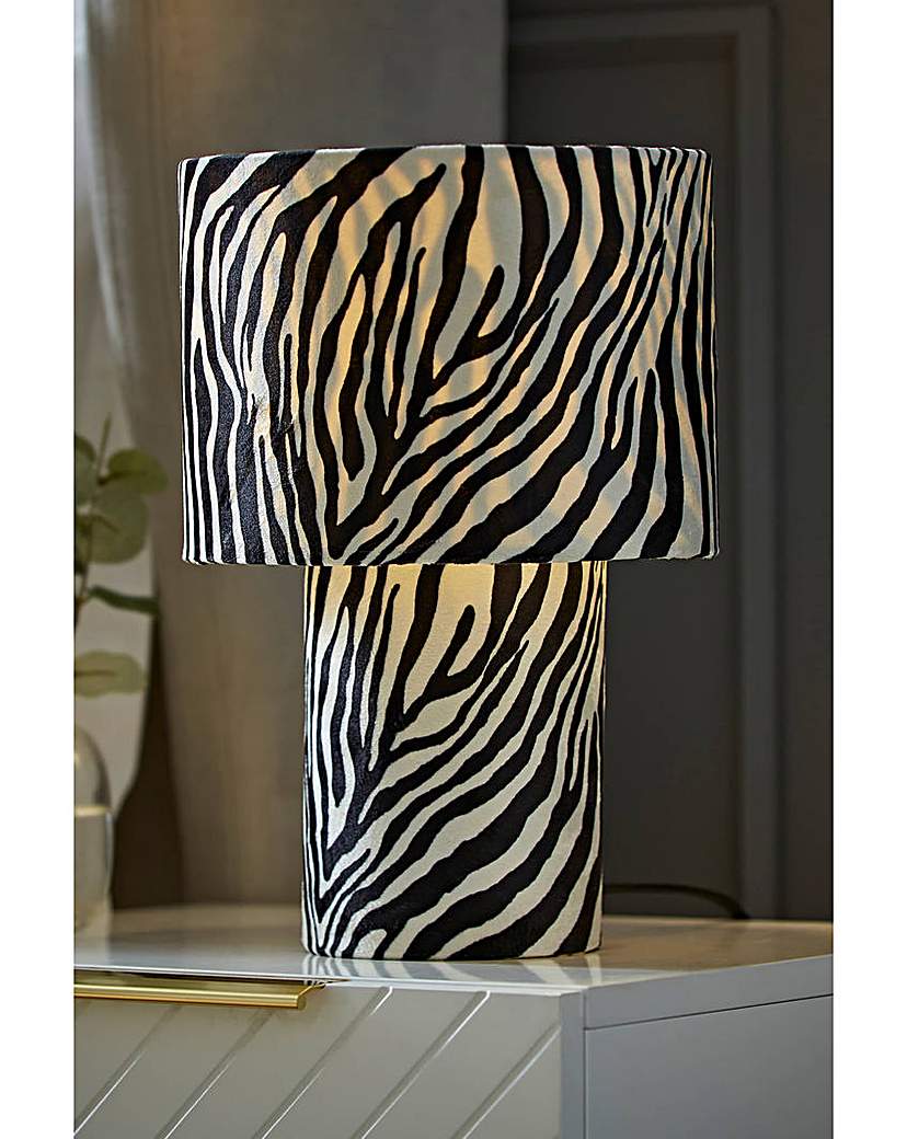 Nessa Zebra Velvet Table Lamp