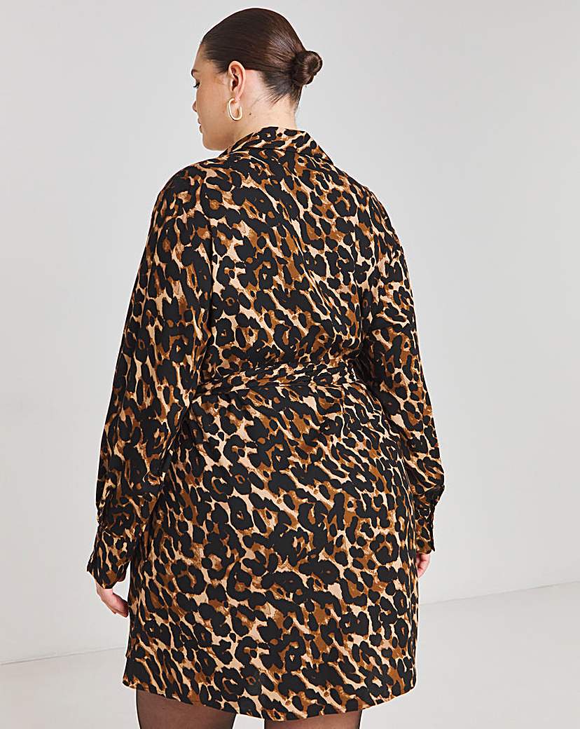 Leopard Print Shirt Dress