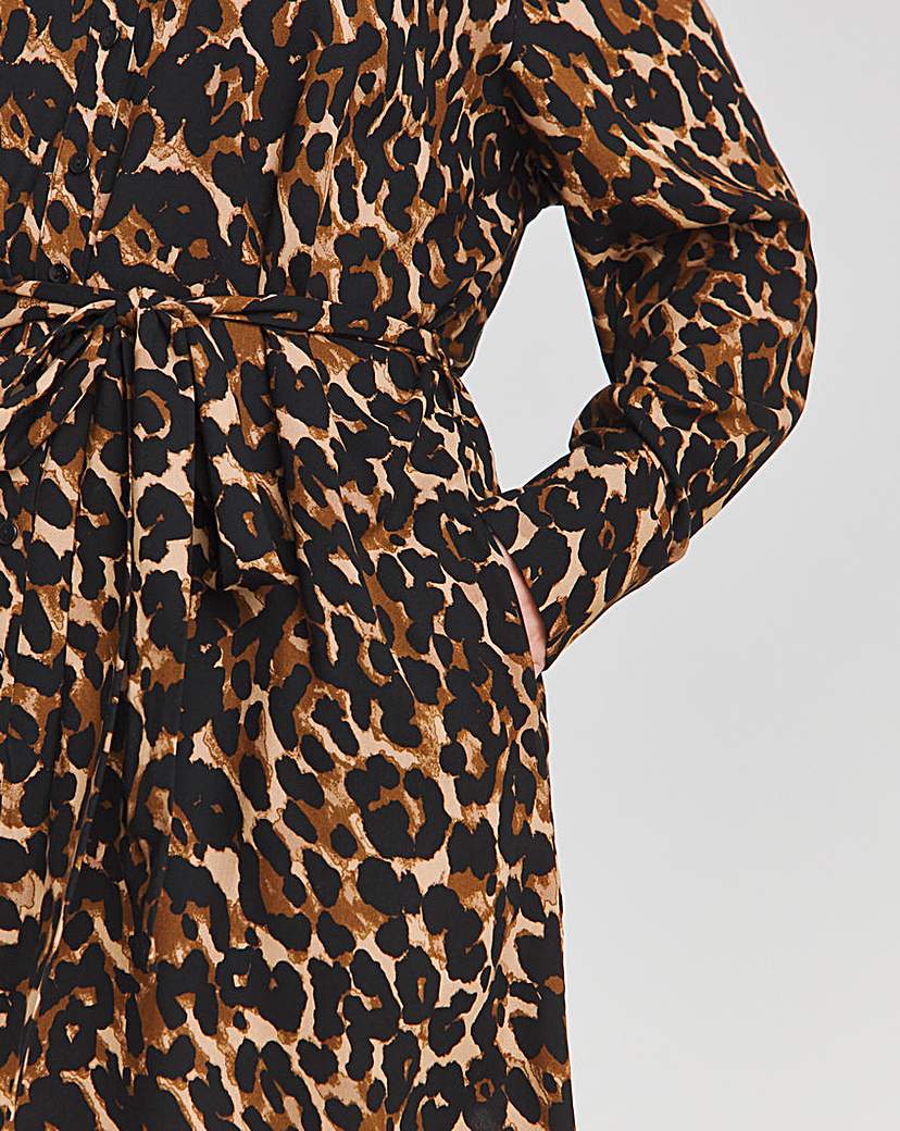 Leopard Print Shirt Dress