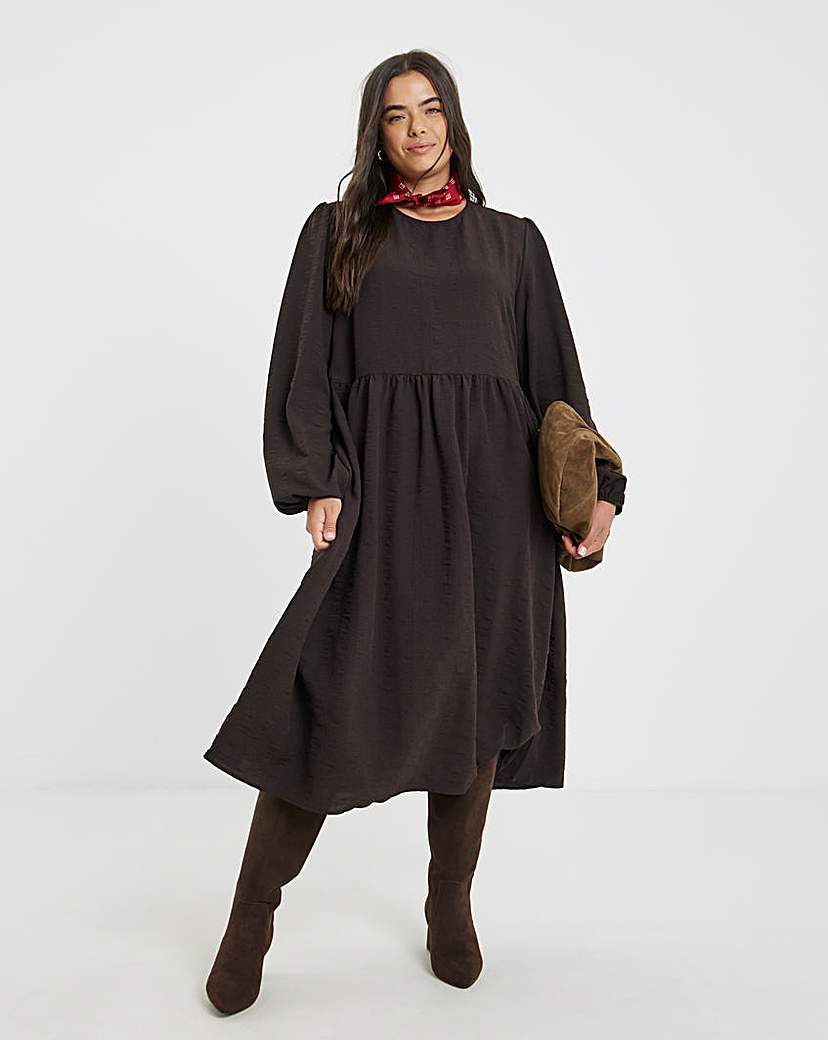 New In - Simply Be Chocolate Pocket Midi Dress