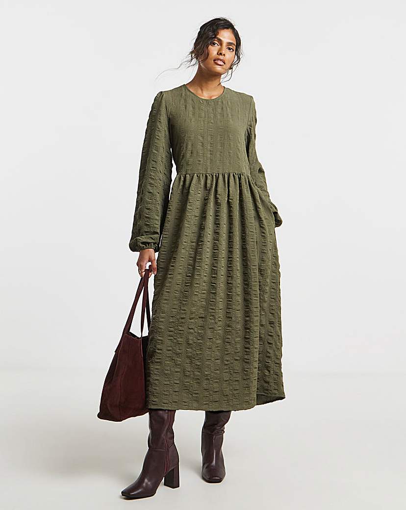 New In - Simply Be Khaki Pocket Midi Dress