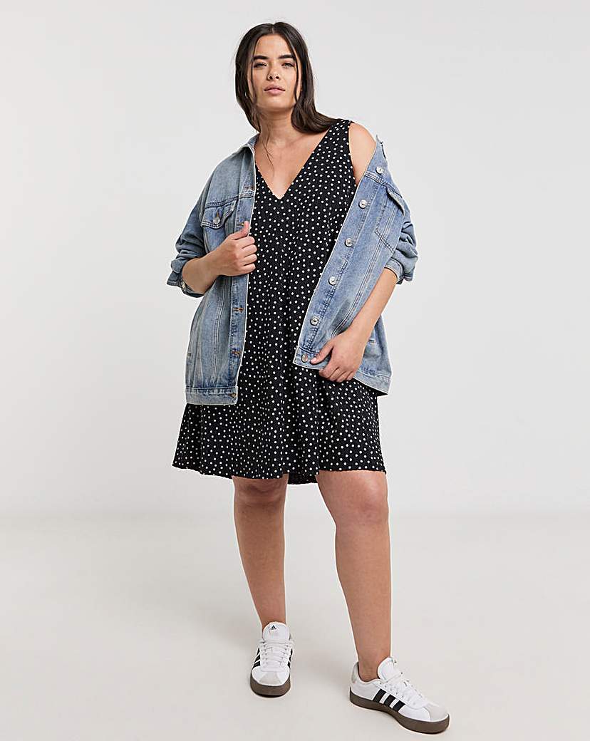 Textured Jersey Smock Dress