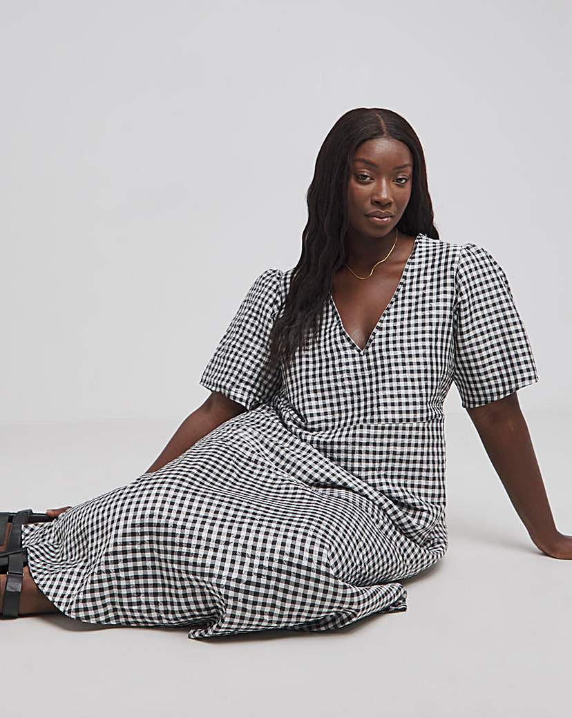 Gingham Midi Dress