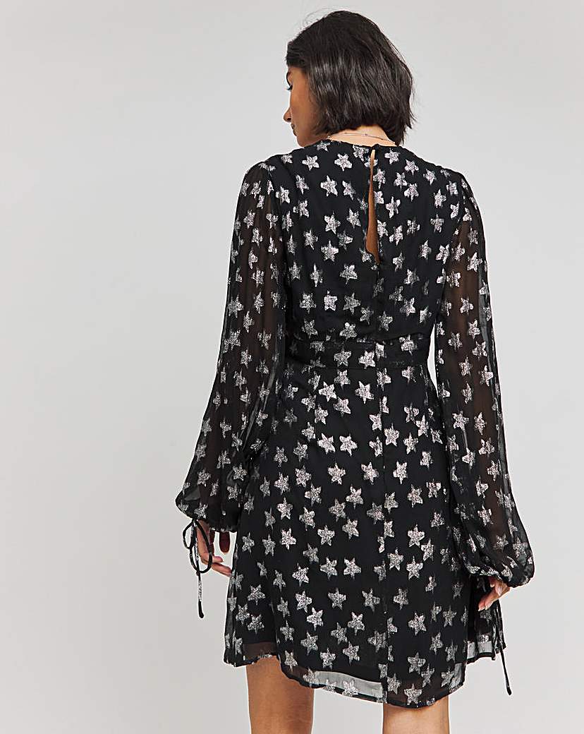 Silver Star Jacquard Skater Dress