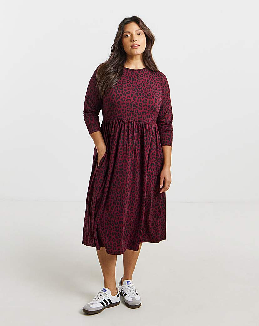 Simply Be - Women's Animal Supersoft Pocket Midi Dress - Size 16 - Animal print - 95% Recycled Polyester 5% Elastane