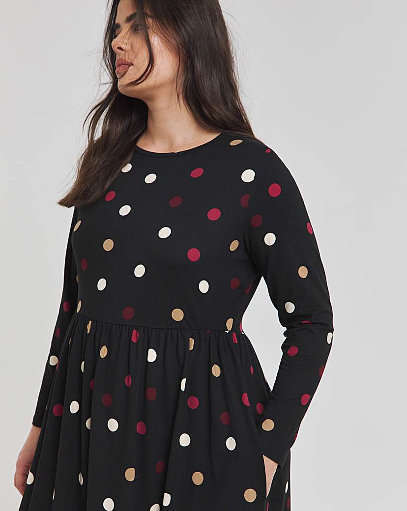 Spot Print Supersoft Midi Dress