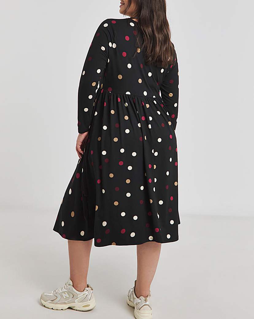 Spot Print Supersoft Midi Dress