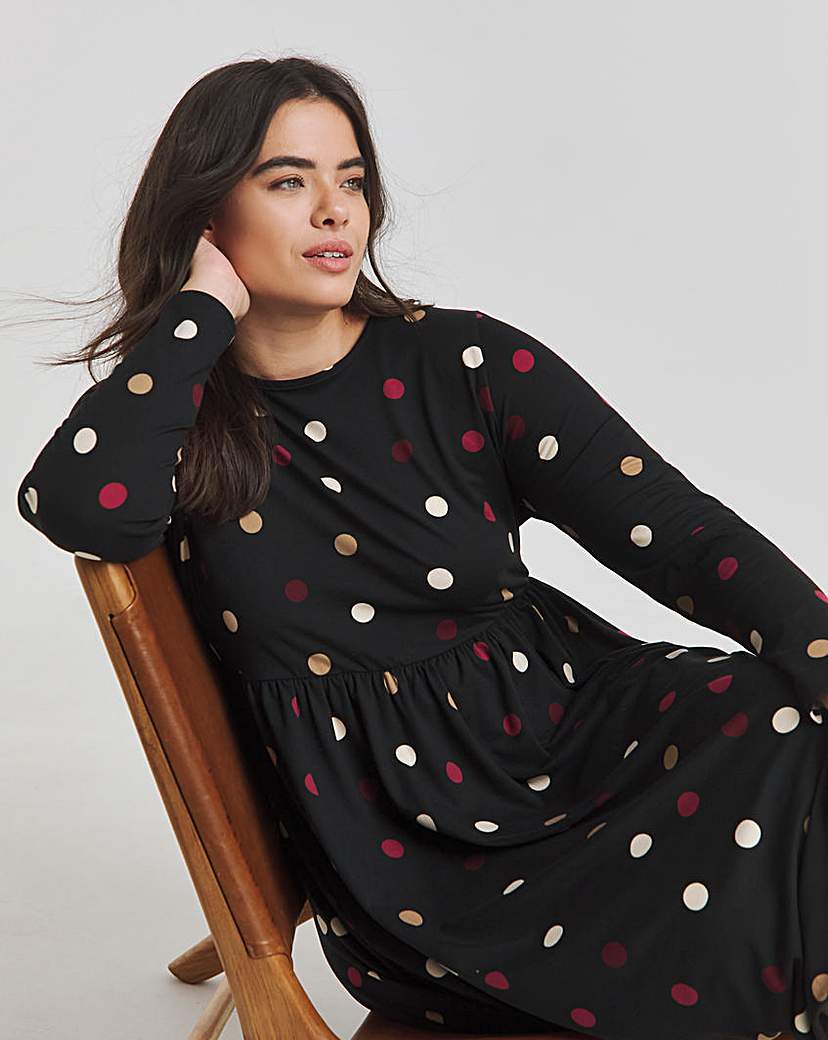 Spot Print Supersoft Midi Dress