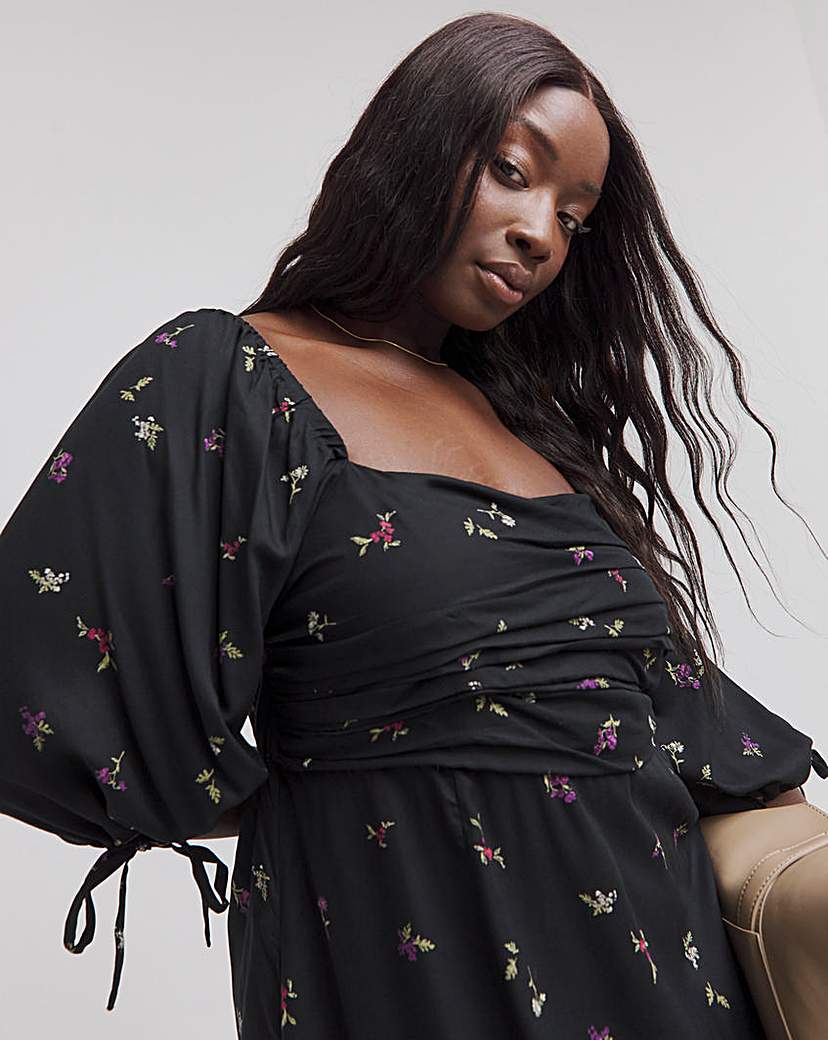 Soft Volume Midi Dress