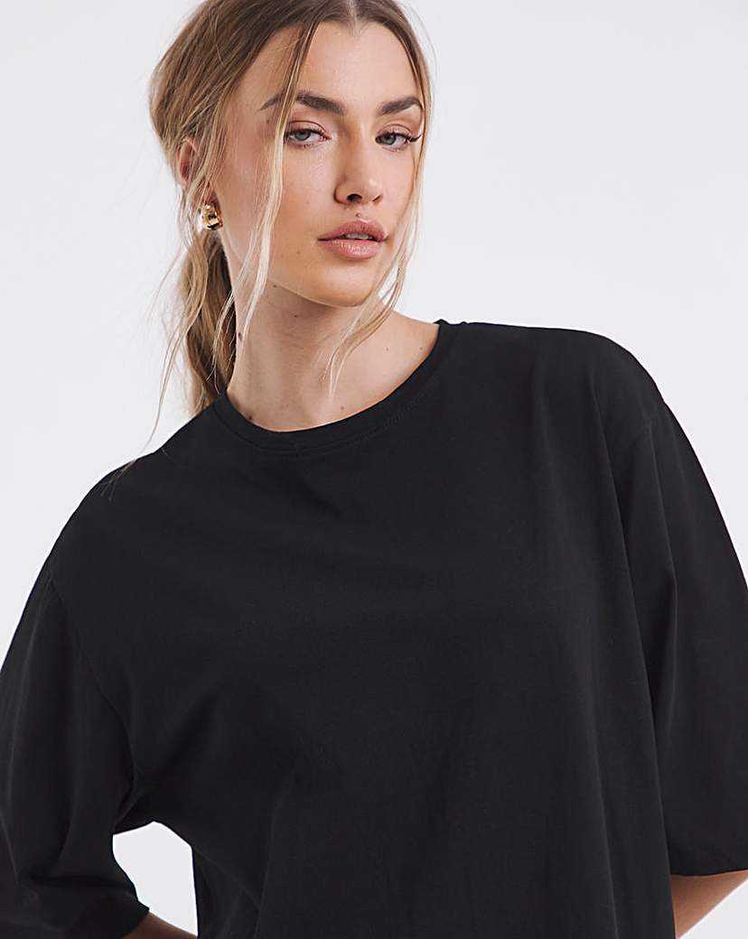Black Jersey Boxy T-Shirt Dress