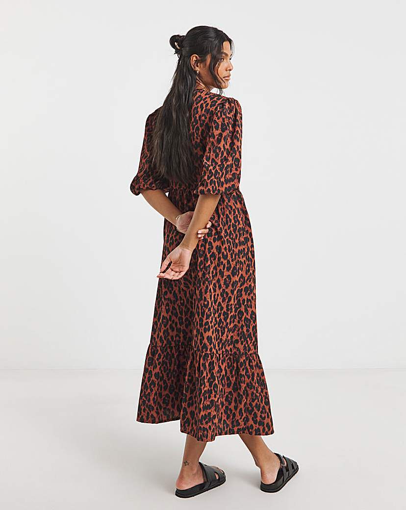 Animal Woven Wrap Dress