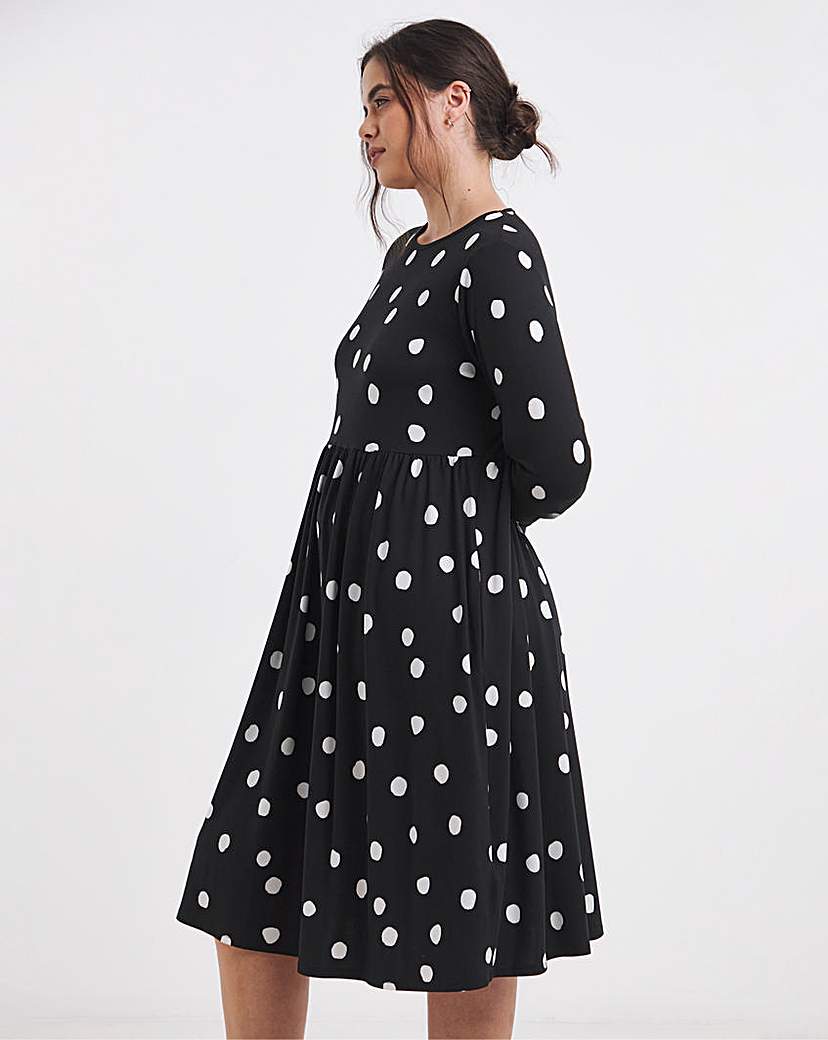 Spot Print Supersoft Midi Dress