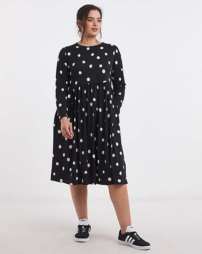 Spot Print Supersoft Midi Dress