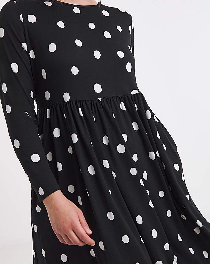 Spot Print Supersoft Midi Dress