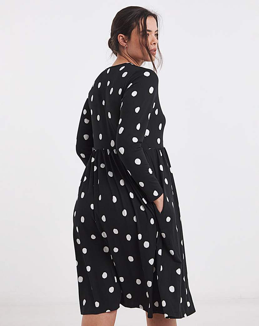 Spot Print Supersoft Midi Dress