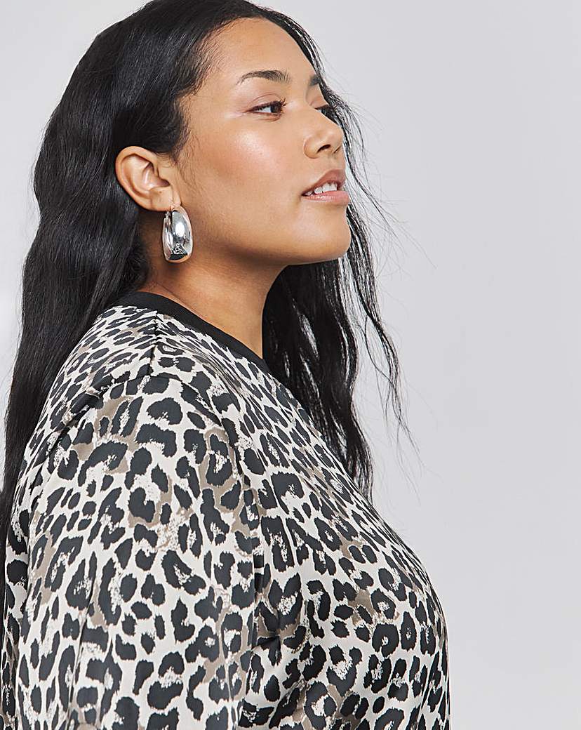 Leopard Satin T-Shirt Dress
