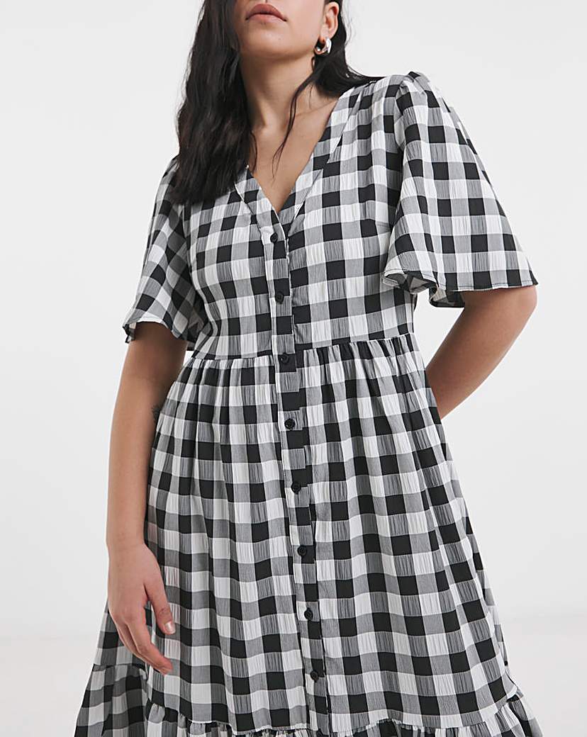 Gingham Midi Dress