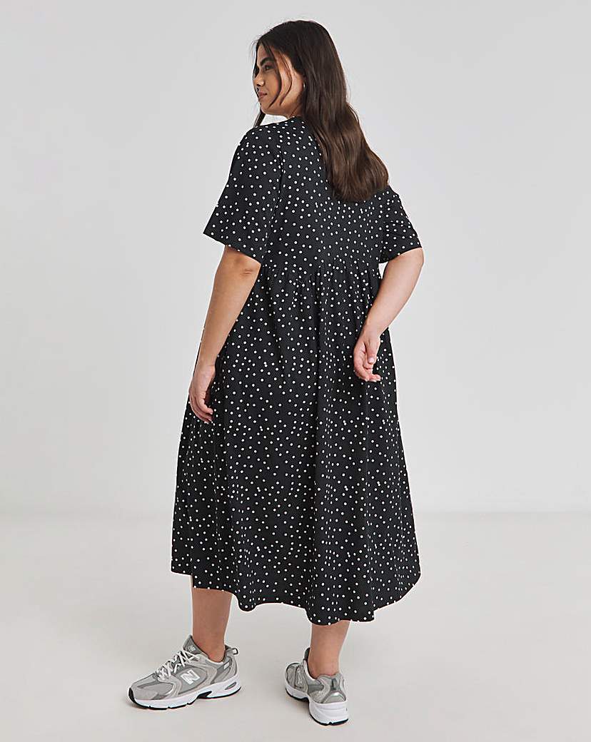 Mono Spot Jersey Smock Dress