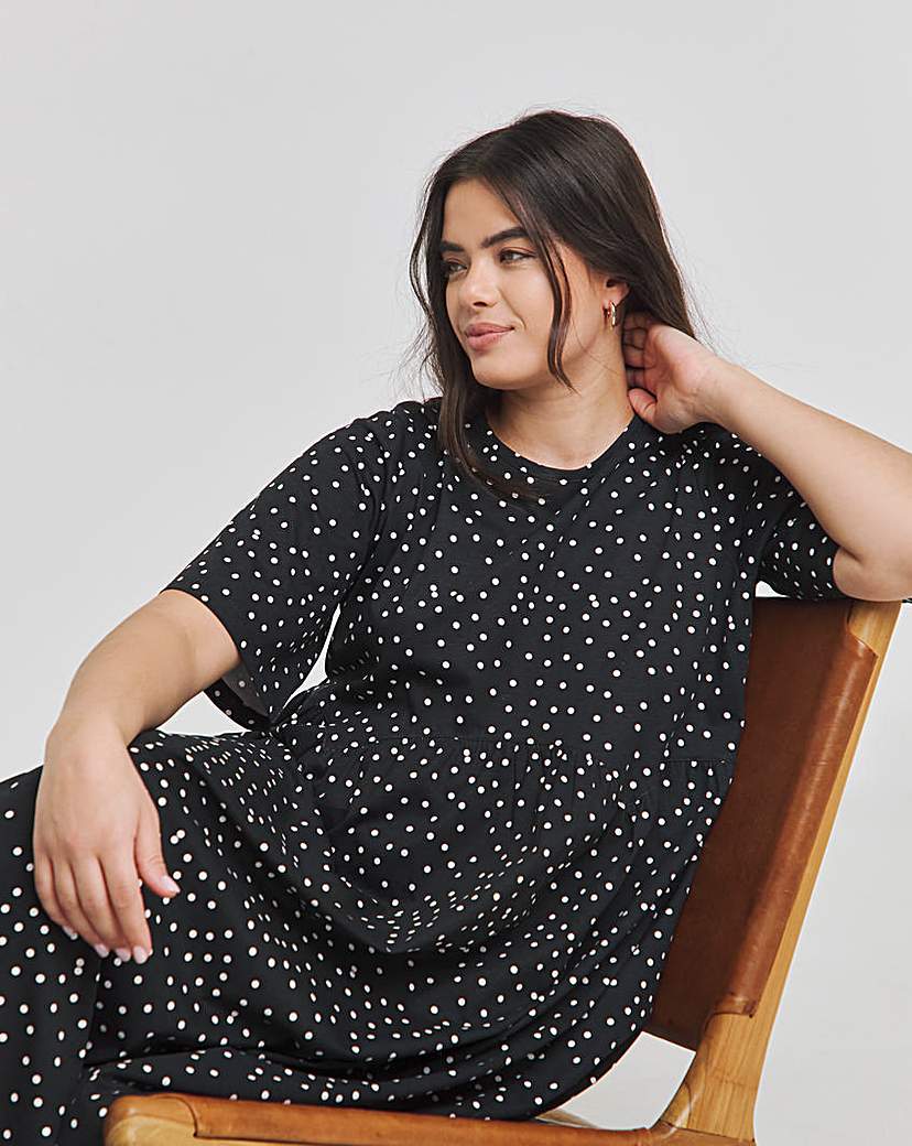 Mono Spot Jersey Smock Dress