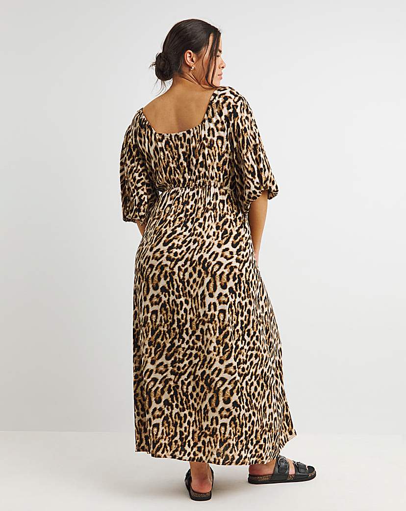 Leopard Crinkle Goddess Dress