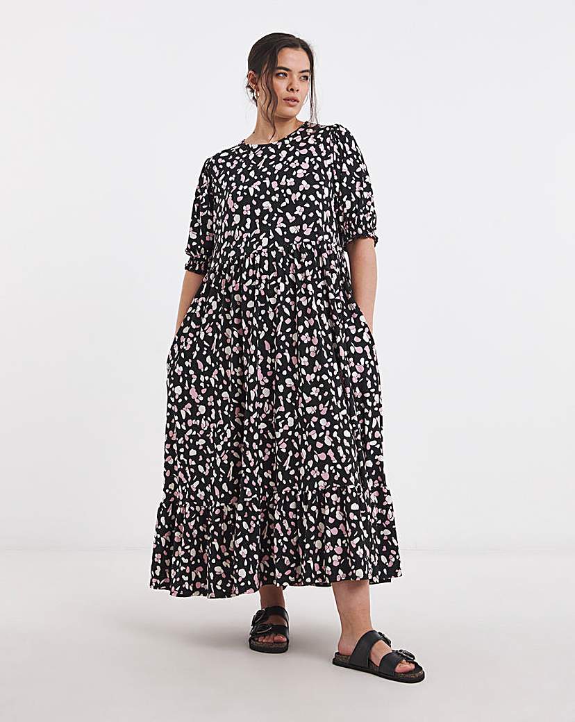 Simply Be Printed Supersoft Midi Dress
