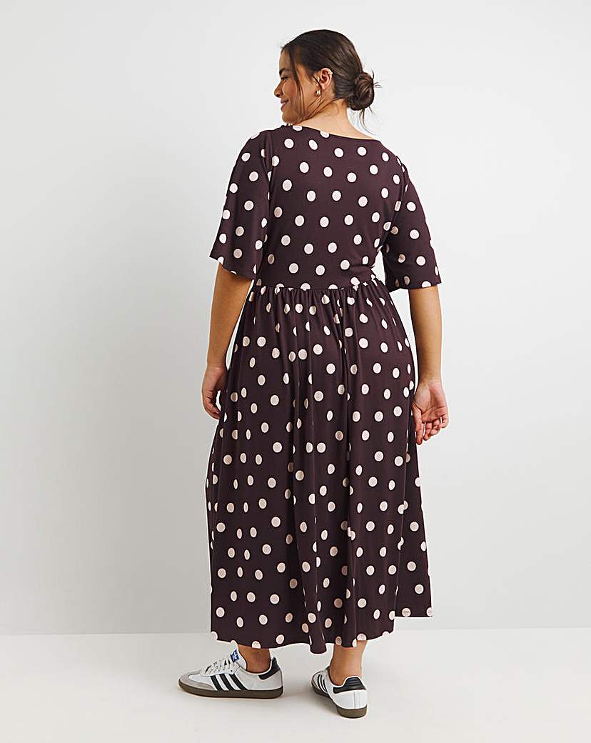 Spot Print Supersoft Midi Dress