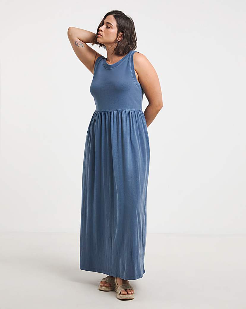 Simply Be - Women's Blue Acid Jersey Maxi Dress With Pockets - Size 32 - Blue acid - 100% Cotton