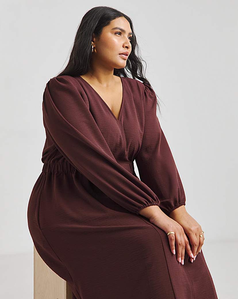 Cinched Waist Midi Dress