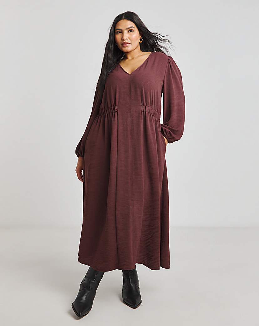 Cinched Waist Midi Dress