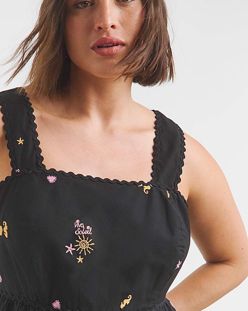 Black Embroidered Dress