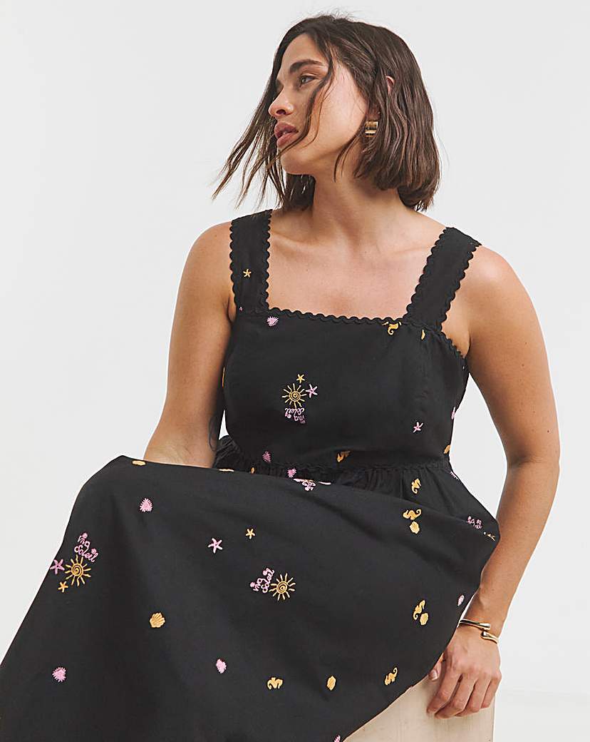 Black Embroidered Dress