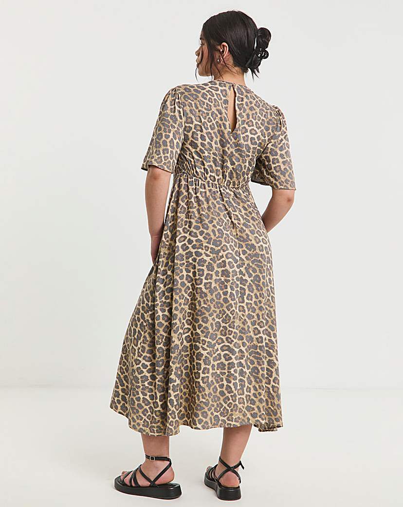 Leopard Print Midi Dress