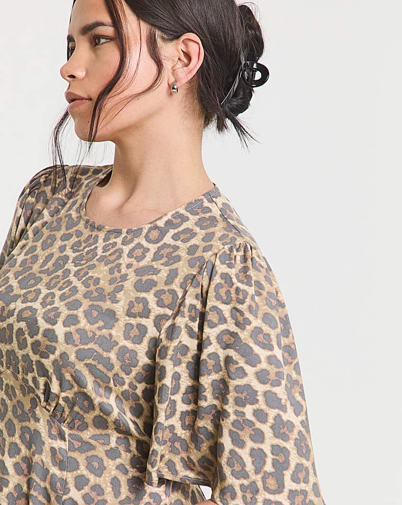 Leopard Print Midi Dress