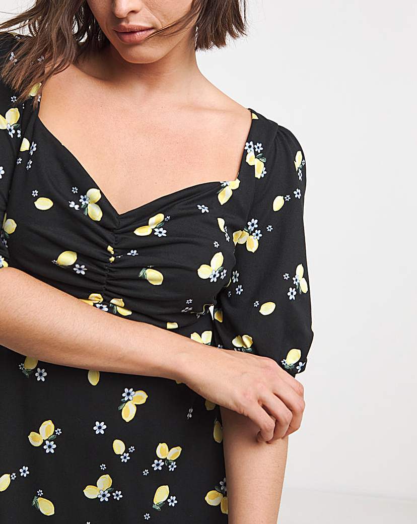 Black Print Supersoft Midi Dress