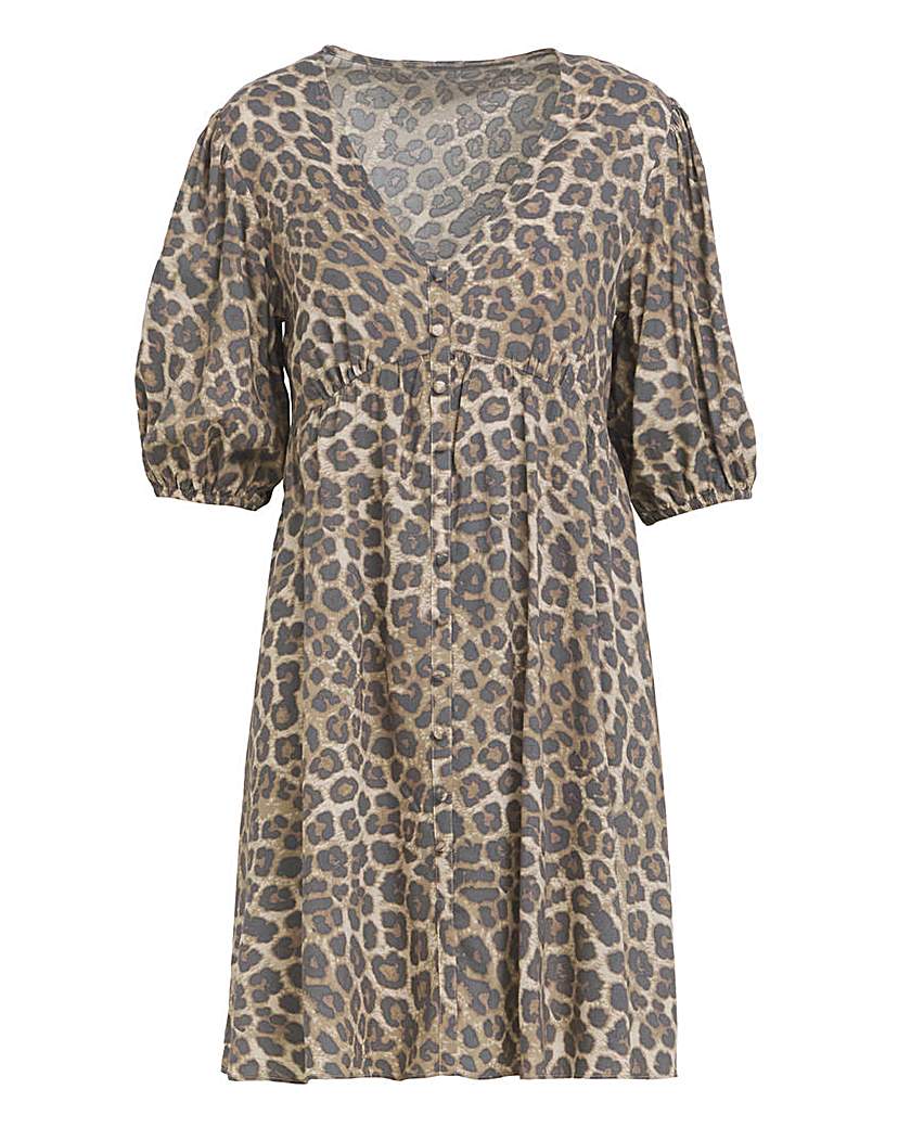 Simply Be Leopard Print Skater Dress