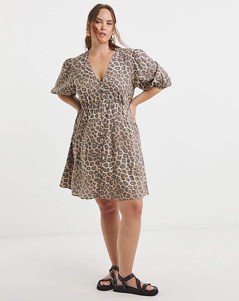 Simply Be Leopard Print Skater Dress