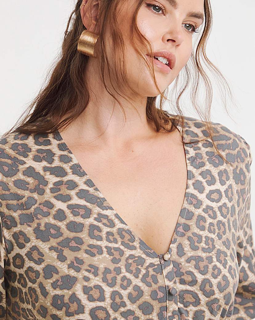 Simply Be Leopard Print Skater Dress