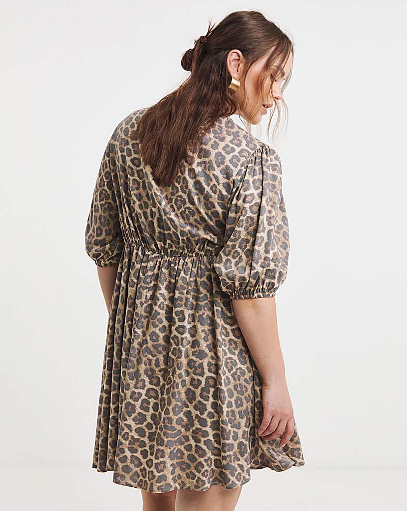 Simply Be Leopard Print Skater Dress