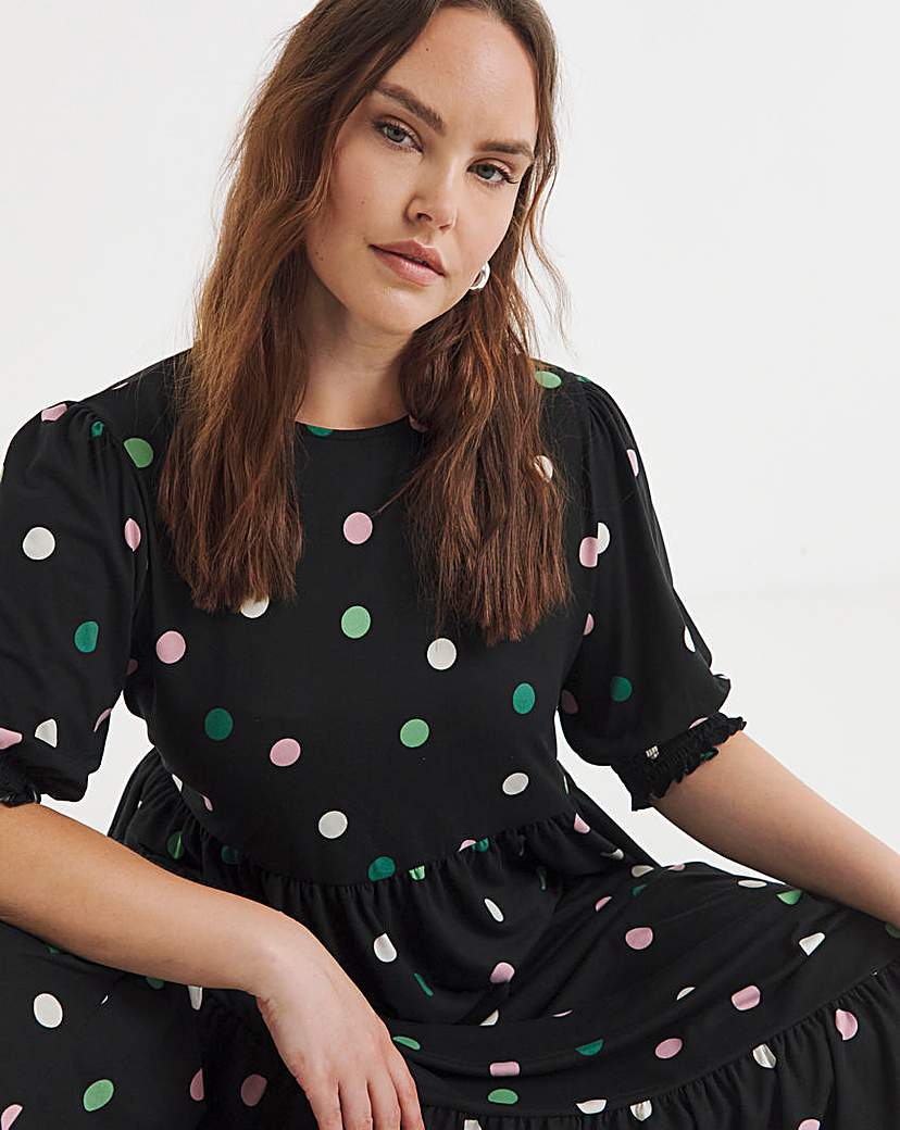 Spot Print Supersoft Midi Dress