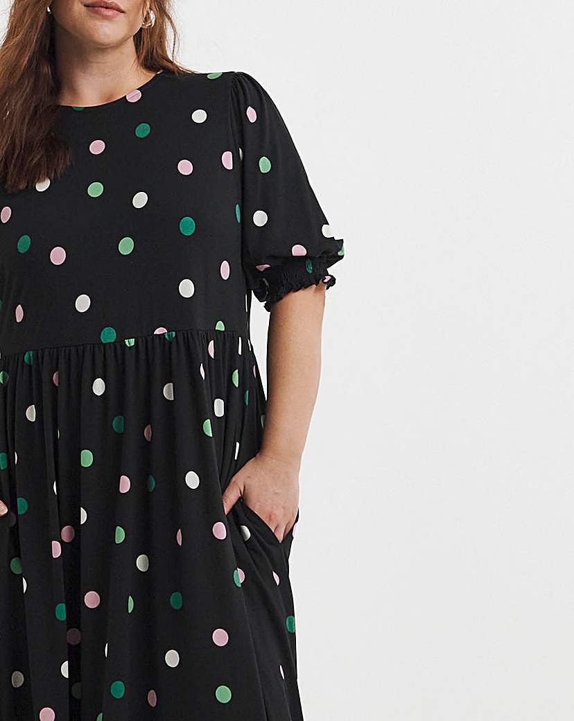 Spot Print Supersoft Midi Dress