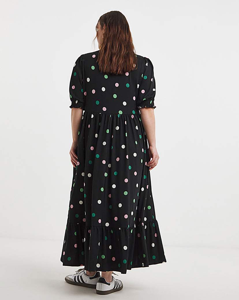 Spot Print Supersoft Midi Dress